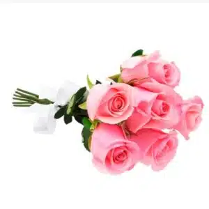 Buquê com 6 rosas cor de rosa