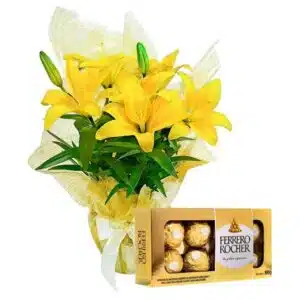 Vaso de lírio Plantado + Ferrero Rocher 
