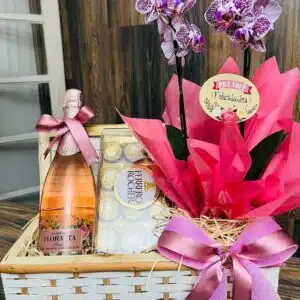 Cesta com Espumante Rosé