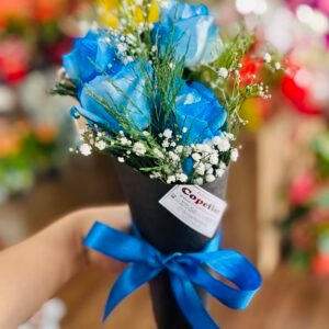 Buquê de rosas azuis