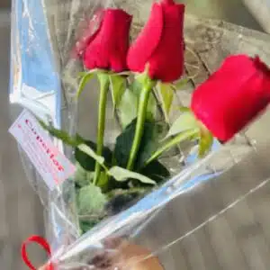 Mini arranjo com 3 rosas