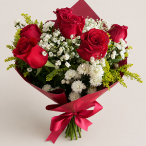 Buquê 6 rosas dia dos namorados